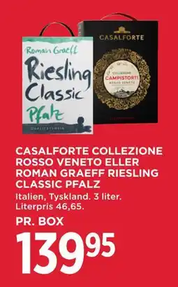 MENY CASALFORTE COLLEZIONE ROSSO VENETO ELLER ROMAN GRAEFF RIESLING CLASSIC PFALZ tilbud