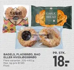 MENY BAGELS, FLADBRØD, BAO ELLER HVIDLØGSBRØD tilbud
