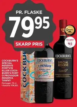 MENY COCKBURN’S SPECIAL RESERVE PORTVIN ELLER COCKBURN’S PORT O PROVADOR RESERVA TAWNY tilbud