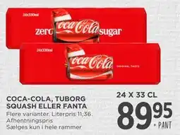 MENY COCA-COLA, TUBORG SQUASH ELLER FANTA tilbud