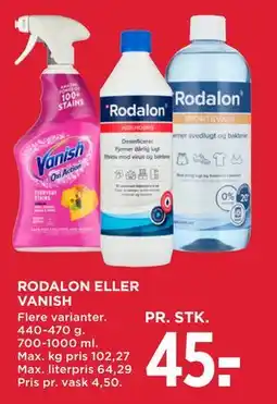 MENY RODALON ELLER VANISH tilbud