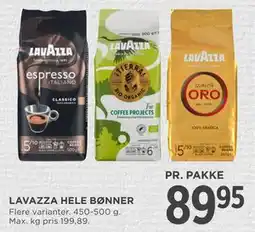 MENY LAVAZZA HELE BØNNER tilbud