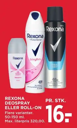 MENY REXONA DEOSPRAY ELLER ROLL-ON tilbud