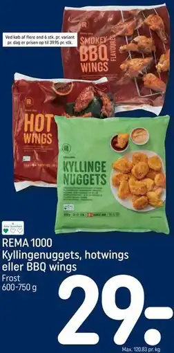 REMA 1000 REMA 1000 Kyllingenuggets, hotwings eller BBQ wings tilbud