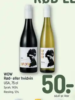 REMA 1000 WOW Rød- eller hvidvin tilbud