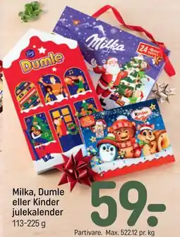 REMA 1000 Milka, Dumle eller Kinder julekalender tilbud