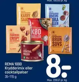 REMA 1000 REMA 1000 Krydderimix eller cocktailpølser tilbud