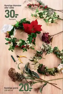 REMA 1000 Kunstige blomster eller stilke tilbud