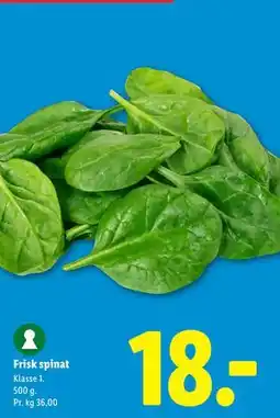 Lidl Frisk spinat tilbud