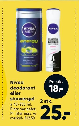 Bilka Nivea deodorant eller showergel tilbud
