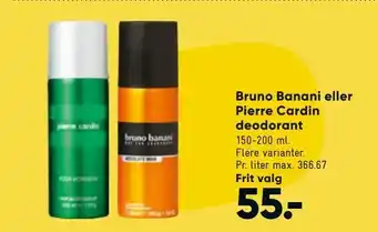 Bilka Bruno Banani eller Pierre Cardin deodorant tilbud