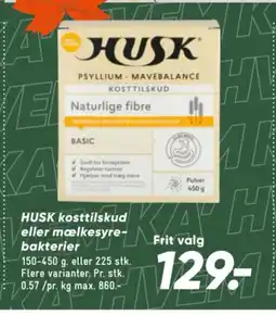 Bilka HUSK kosttilskud eller mælkesyre- bakterier tilbud
