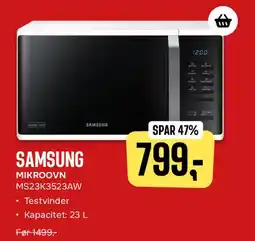 Skousen SAMSUNG mikroovn MS23K3523AW tilbud
