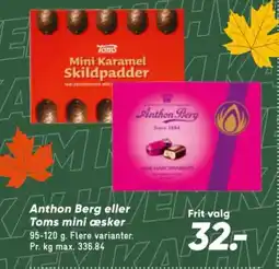 Bilka Anthon Berg eller Toms mini cesker tilbud
