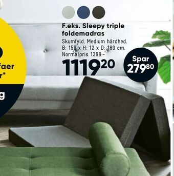 Bilka Sleepy triple foldemadras tilbud