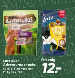 Bilka Latz eller Adventuros snacks tilbud