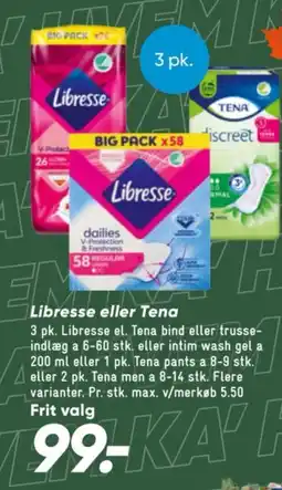 Bilka Libresse eller Tena tilbud