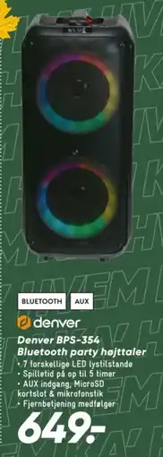 Bilka Denver BPS-354 Bluetooth party højttaler tilbud