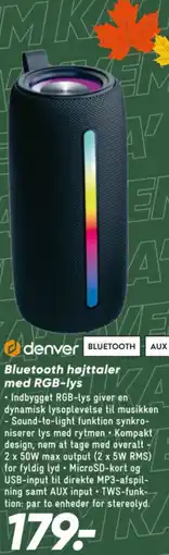Bilka Denve bluetooth højttaler med rgb-lys tilbud