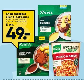 Bilka Knorr snackpot eller 3-pak sauce tilbud