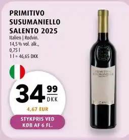 Scandinavian Park PRIMITIVO SUSUMANIELLO SALENTO 2025 tilbud