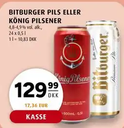 Scandinavian Park BITBURGER PILS ELLER KÖNIG PILSENER tilbud