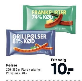 Bilka Pølser tilbud