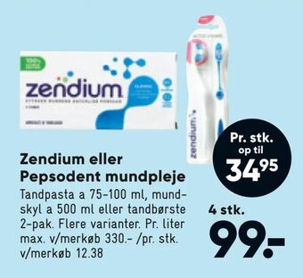 Bilka Zendium eller Pepsodent mundpleje tilbud
