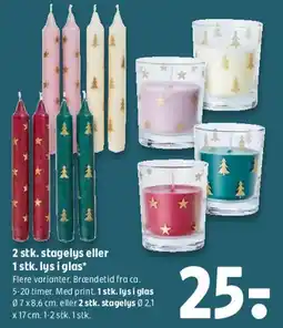Coop 365 2 stk. stagelys eller 1 stk. lys i glas tilbud