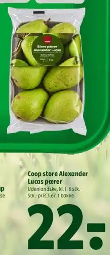 Coop 365 Coop store Alexander Lucas pærer tilbud