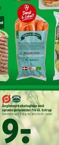 Coop 365 Änglamark økologiske små sprøde gulerødder fra Gl. Estrup tilbud