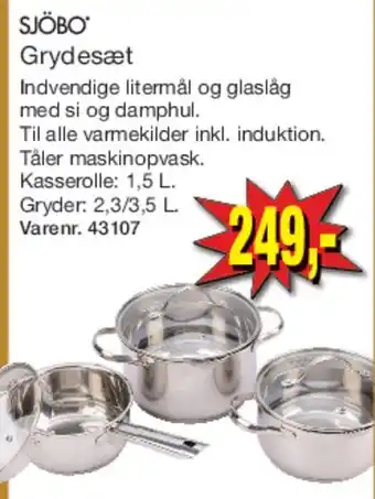 SJÖBO Grydesæt (rustfrit stål)