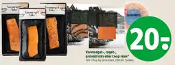 Coop 365 Varmrøget-, røget-, gravad laks eller Coop rejer tilbud