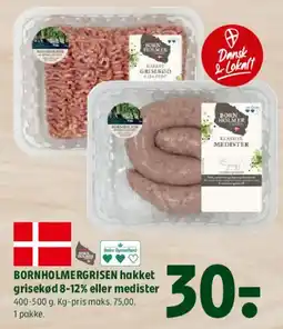 Coop 365 Bornholmergrisen hakket grisekød eller medister tilbud