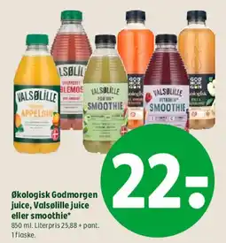 Coop 365 Økologisk Godmorgen juice, Valsøllille juice eller smoothie tilbud