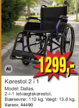 Harald Nyborg Kørestol 2 i 1 (Model: Dallas) tilbud