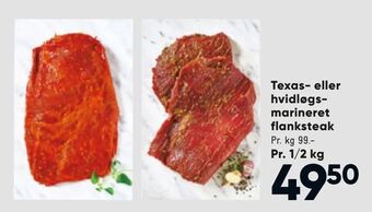 Bilka Texas- eller hvidløgsmarineret flanksteak tilbud