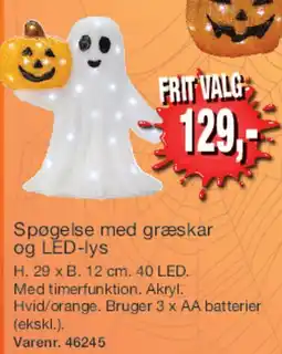 Harald Nyborg Spøgelse med græskar og LED-lys tilbud