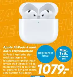 Bilka Apple AirPods 4 med aktiv støjreduktion tilbud