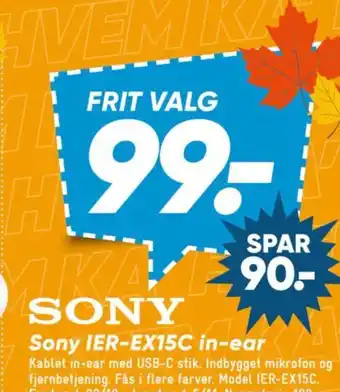 Sony sony ier-ex15c in-ear