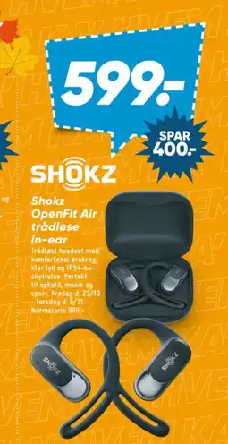 Bilka Shokz OpenFit Air trådløse in-ear tilbud