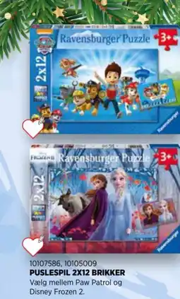 KiDS Coolshop Puslespil 2x12 brikker tilbud