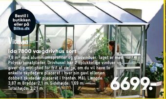 Bilka Ida 7800 vægdrivhus sort tilbud