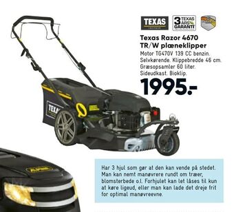 Bilka Texas Razor 4670 TR/W plæneklipper tilbud