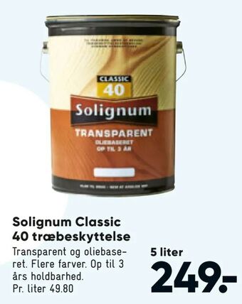 Bilka Solignum Classic 40 træbeskyttelse tilbud