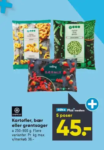 Bilka Kartofler, bær eller grøntsager tilbud