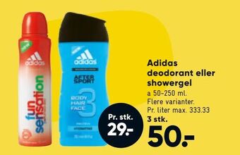 Bilka Adidas deodorant eller showergel tilbud