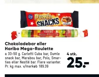 Chokoladebar eller Haribo Mega-Roulette