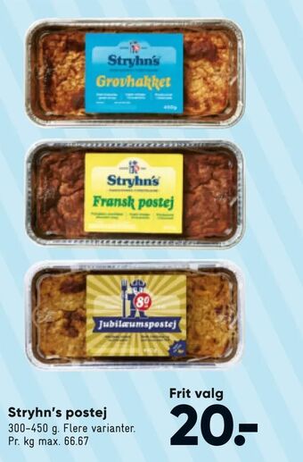 Bilka Stryhn's postej tilbud
