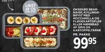 Oksekød Bearnaise, Kyllingebryst med Mozzarella og Flødekartofler